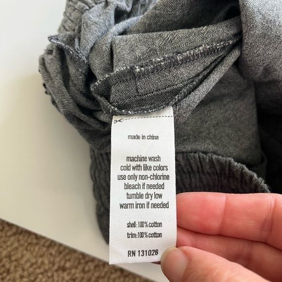 O.N.S. ONS One Nice Shop Cropped Pants Cotton Gray Size Large - Picture 4 of 9